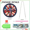 Diamond Painting Acrylic US Flag Hanging Pendant for  Windows Decor