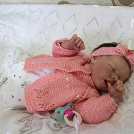 [Heartbeat💖 & Sound🔊] 17'' Real Lifelike Sleeping Halle Silicone Reborn Baby Doll Girl with Coos and "Heartbeat" Rebornartdoll® RSAW-Rebornartdoll®