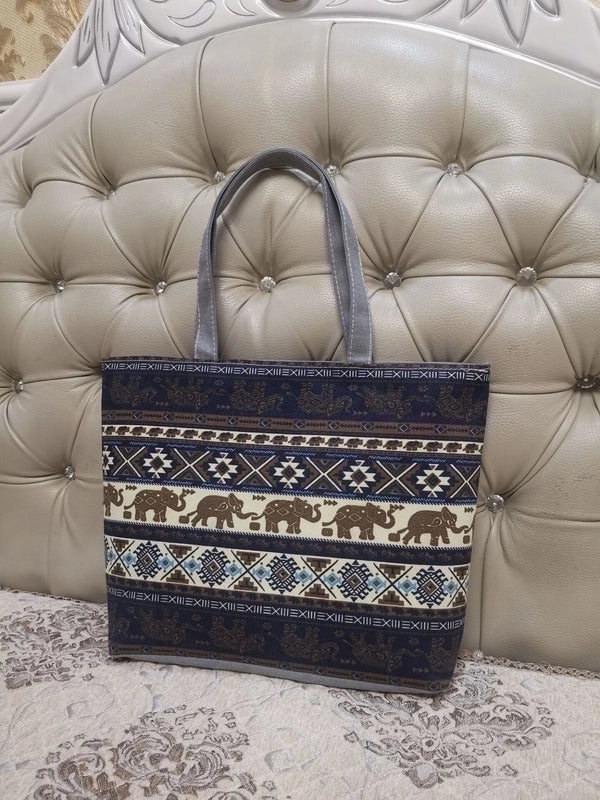 Unisex Cute Flower Canvas Shopping Bags