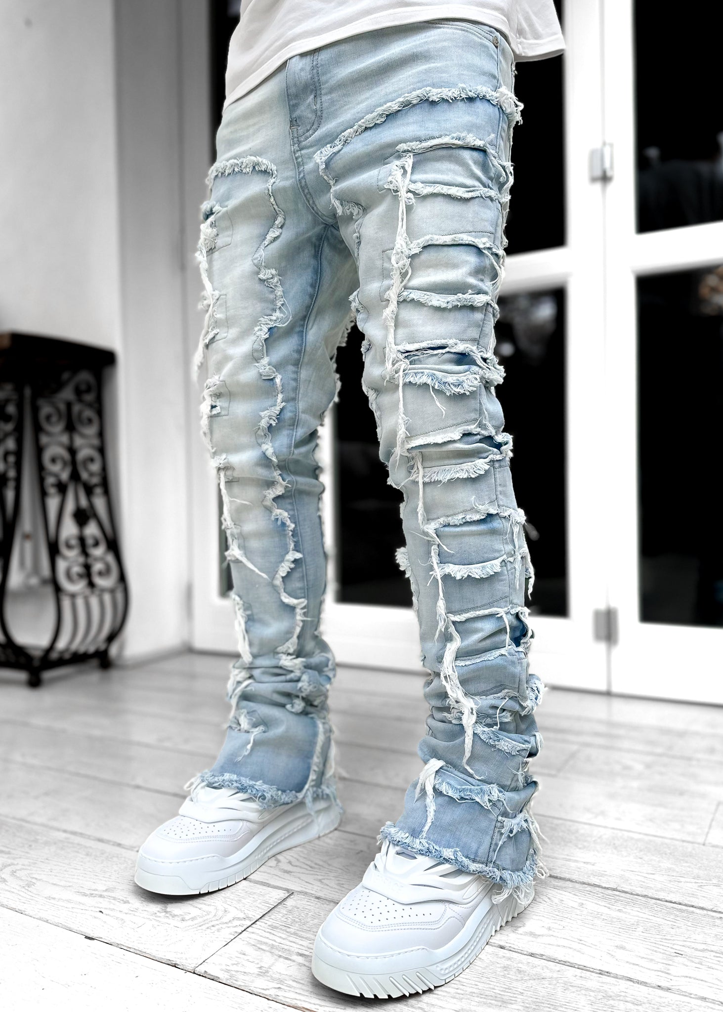 Steel Blue Stacked Denim