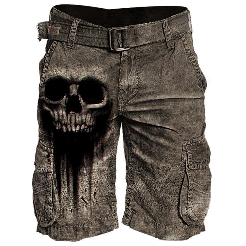 Mens Skull Printed Casual Freedom Shorts