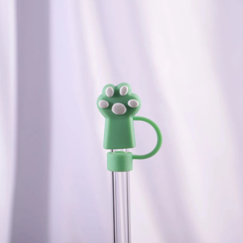 Casual Vacation Solid Color PVC Soft Rubber Straw Decorative Cap 1 Piece