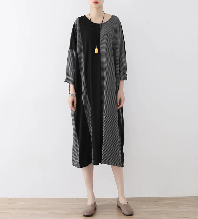 the lost 2025 strip cotton caftans fashion cotton dresses long oversized casual outfits