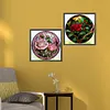 2pcs Diamond Painting -DIY Round Drill Stained Glass Rose