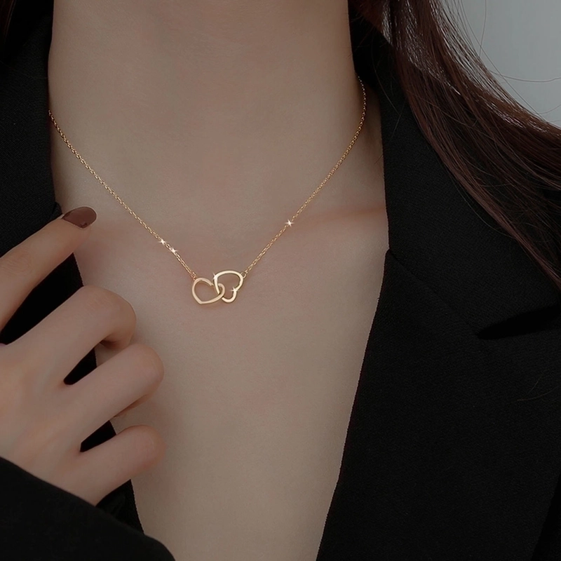 Minimalist Heart 304 Stainless Steel 18K Gold Plated Plating Necklace