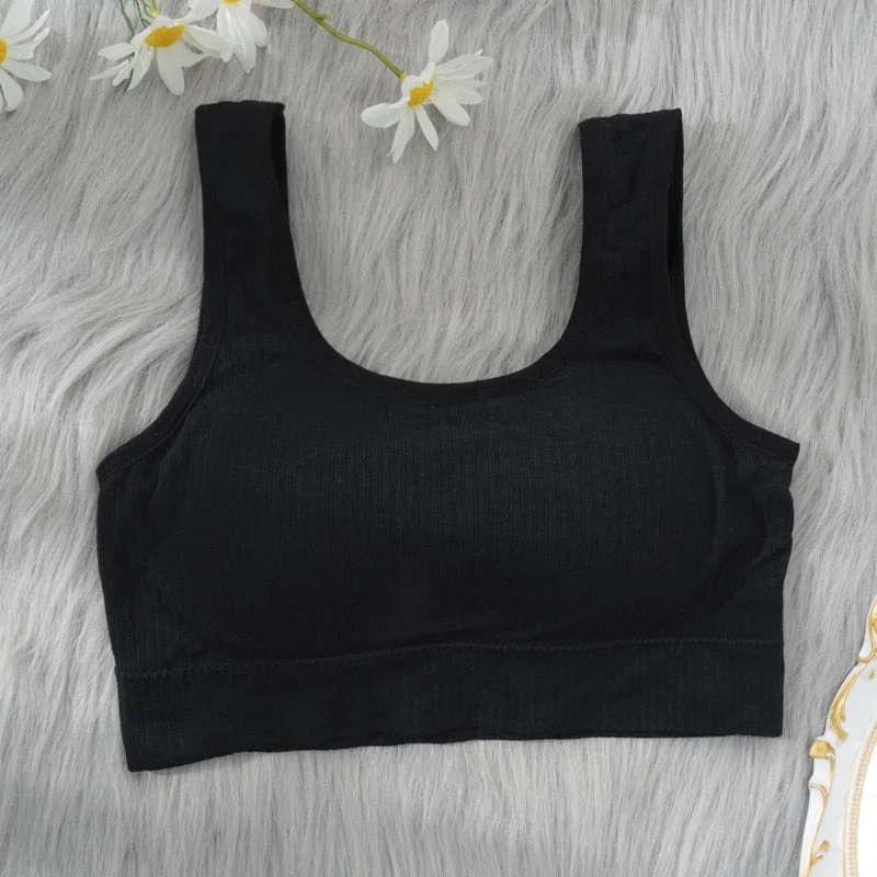 Women Tank Tops Streetwear Push Up Cropped Top For Female Solid Color Casual Sexy Lingerie Fashion Girl Wirefree Camisole