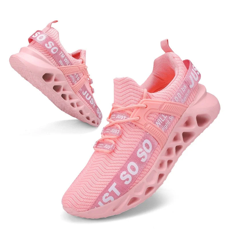 YRZL Sneakers Casual Lace-up Breathable Couple Tenis Shoes Fashion Mesh Hard-wearing Blade Running Shoes for Men Plus Size 36-48