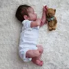 [Heartbeat Doll]17'' Handmade Real Lifelike Heida Sleeping Reborn Baby Doll Girl with Hand-rooted Black Hair - RBBI-Myrebornbabydoll&reg; Myrebornbabydoll&reg;