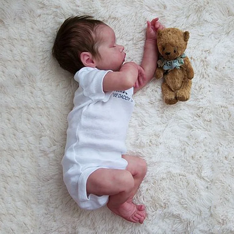 [3-7 Days Delivery] 17'' Real Lifelike Sleeping Silicone Reborn Newborn Baby Doll Girl Heida