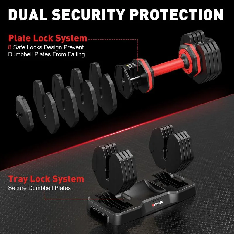 Product Introduction of Bearbro 5-25LB / 15-55LB Adjustable Dumbbell for Home Gym Equipment, 5 in 1 Quickly Adjustable Weights Plates and Rack, Hand Weights Suitable Women and Men, Full Body Workout Fitness 10