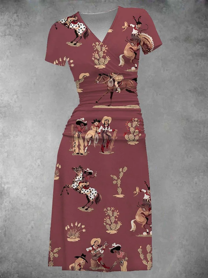 Women's Vintage Two-Piece Maxi Dress