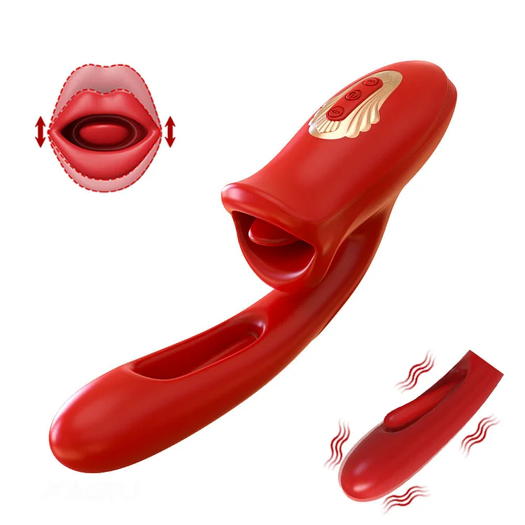 3 In 1 Rose Hollowed Out Kiss Tongue Vibrator