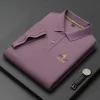 Men's 100% Cotton Lapel Solid Color Polo Shirt