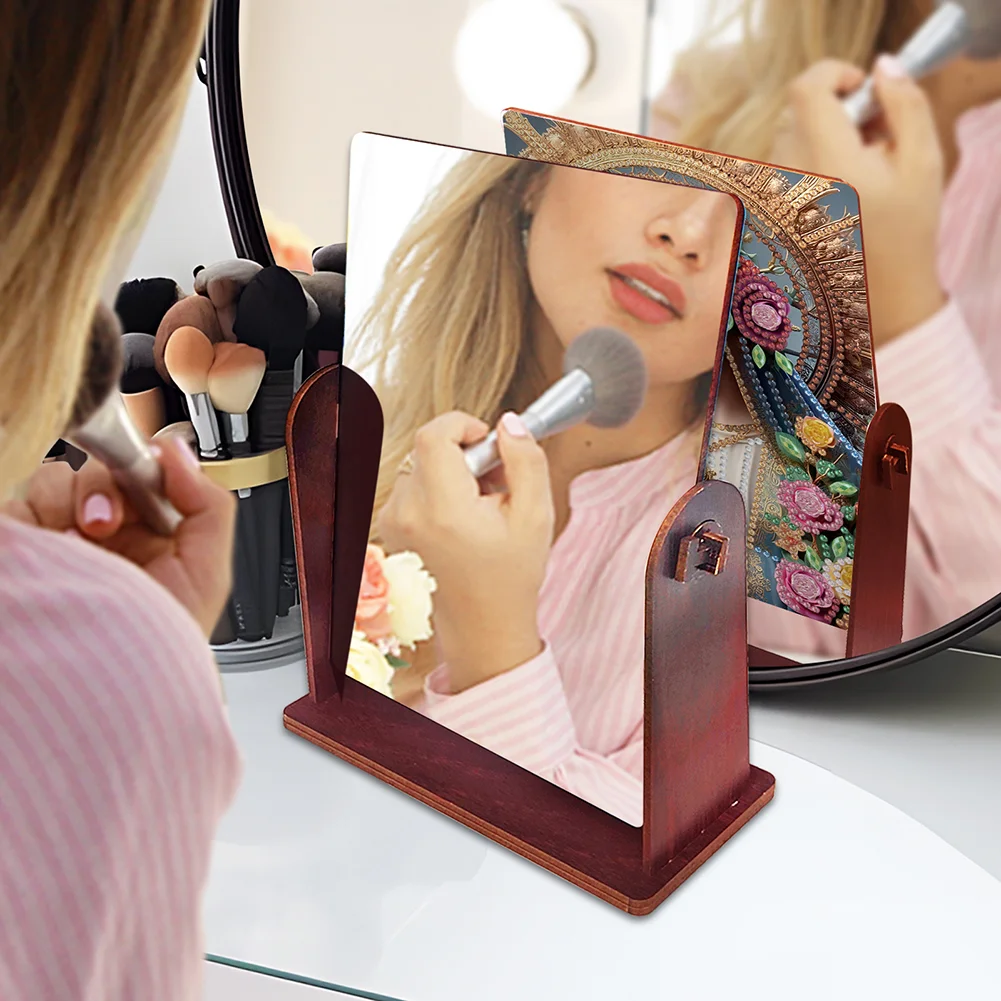 Praying Lady Special Shape Diamond Painting Mirror Table Top Diamond Mirror Kit