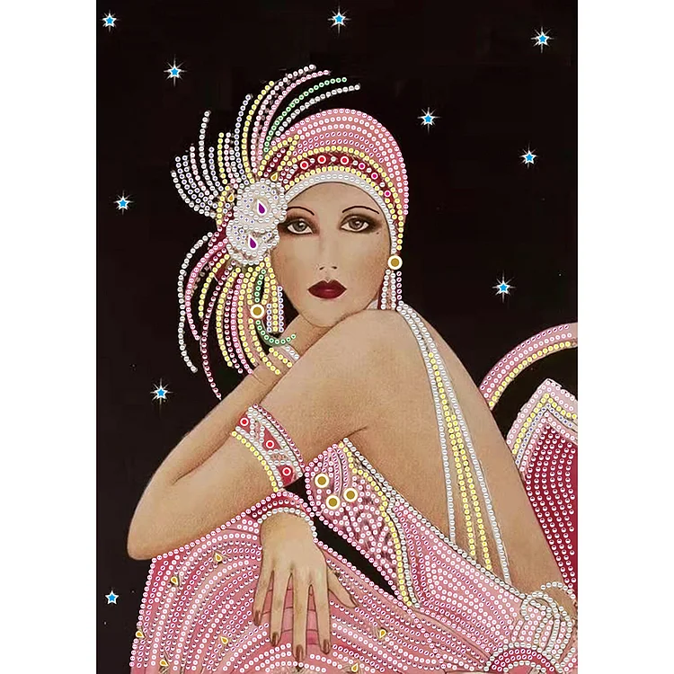 Noble Lady  Special Shape Partial  Diamond Painting 30*40cm