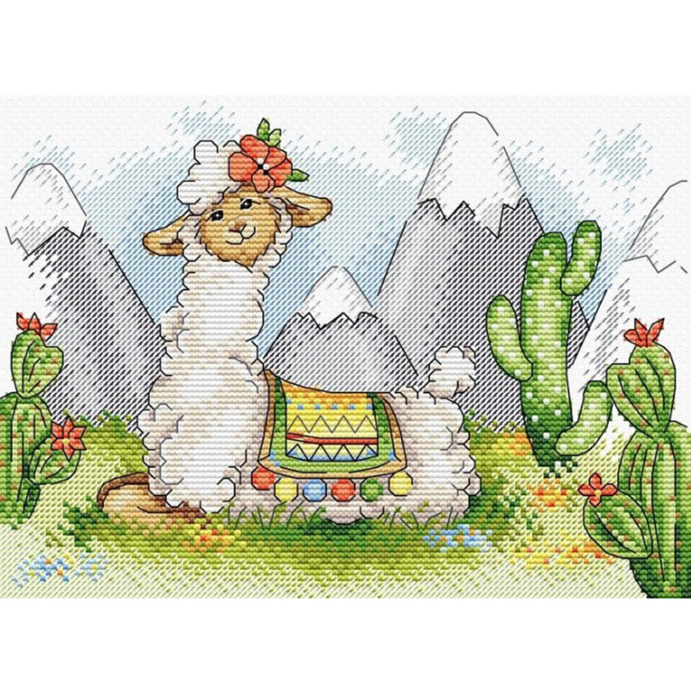 

Cartoon Alpaca - 11CT Stamped Cross Stitch - 40*55CM, 501 Original