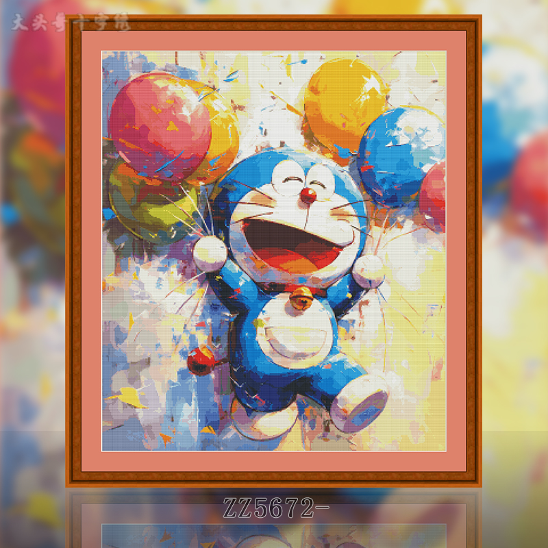 [Genuine authorization] [ZZ5672-Balloon Doraemon] Painting Fairy Cross Stitch