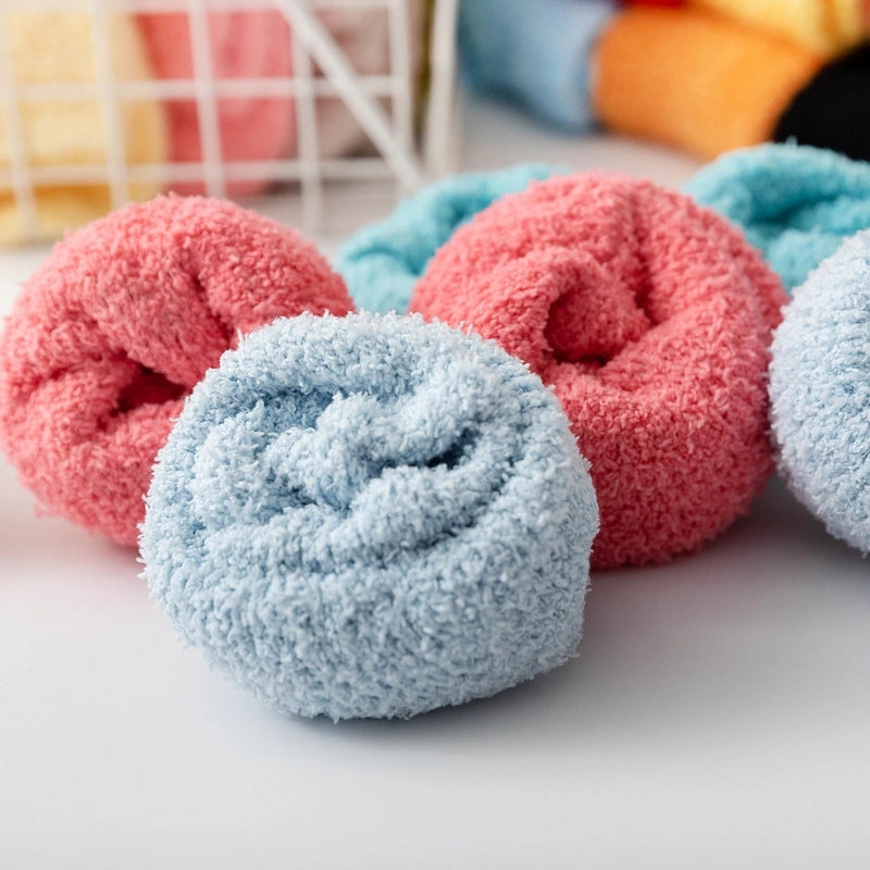 Coral Velvet Socks Women’s Hot Carpet Velvet Socks Winter Solid Color Thickened Floor Sleeping Plush Socks