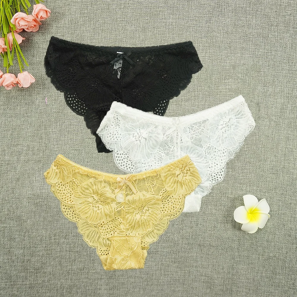 Billionm Panties Women Tangas Full Lace Sexy Underwear Transparent Thongs Hollow Out Underpants Wholesale Stringi Femme Pants