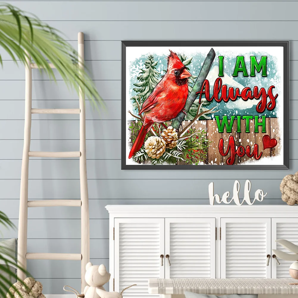Diamond Painting - Full Round Drill - Christmas Cardinal(Canvas|40*30cm)