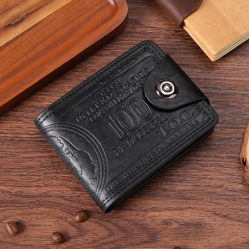 Men’s Solid Color Pu Leather Buckle Small Wallets