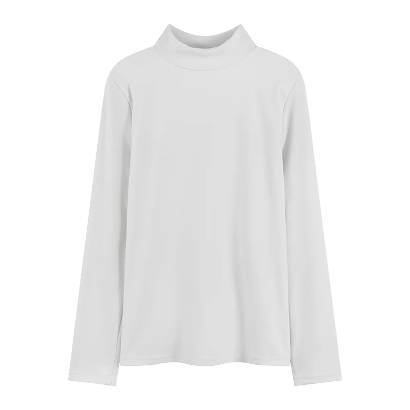 Brownm Brownm Velvet Half High Collar Bottom Shirt Women's Autumn 2024 New Interior With White Long-Sleeved T-Shirt Women's Chic Student Jacket