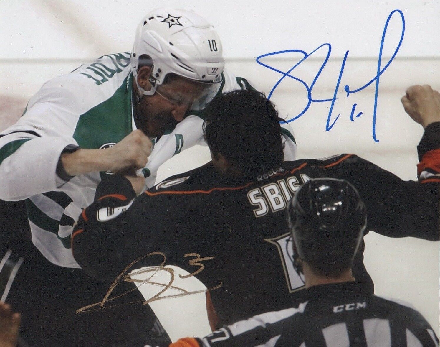 Dallas Stars Shawn Horcoff Luca Sbisa Autographed Signed 8x10 Photo Poster painting COA B