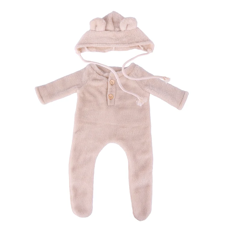 17"-22" Light Brown Cotton Romper 2-Pieces Clothing Accessories Rebornartdoll® RSAW-Rebornartdoll®