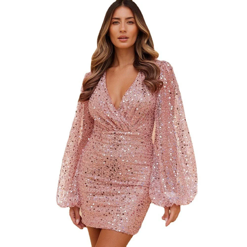 Uveng Uveng Dress Skirt Sexy Women Decorate In The Middle Of The Waist Long-Sleeved Dress Spring