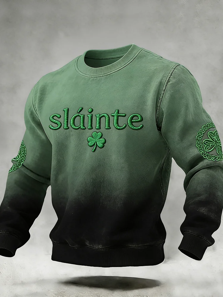 Men's Slainte St. Patrick's Celtic Shamrock Gradient Sweatshirt