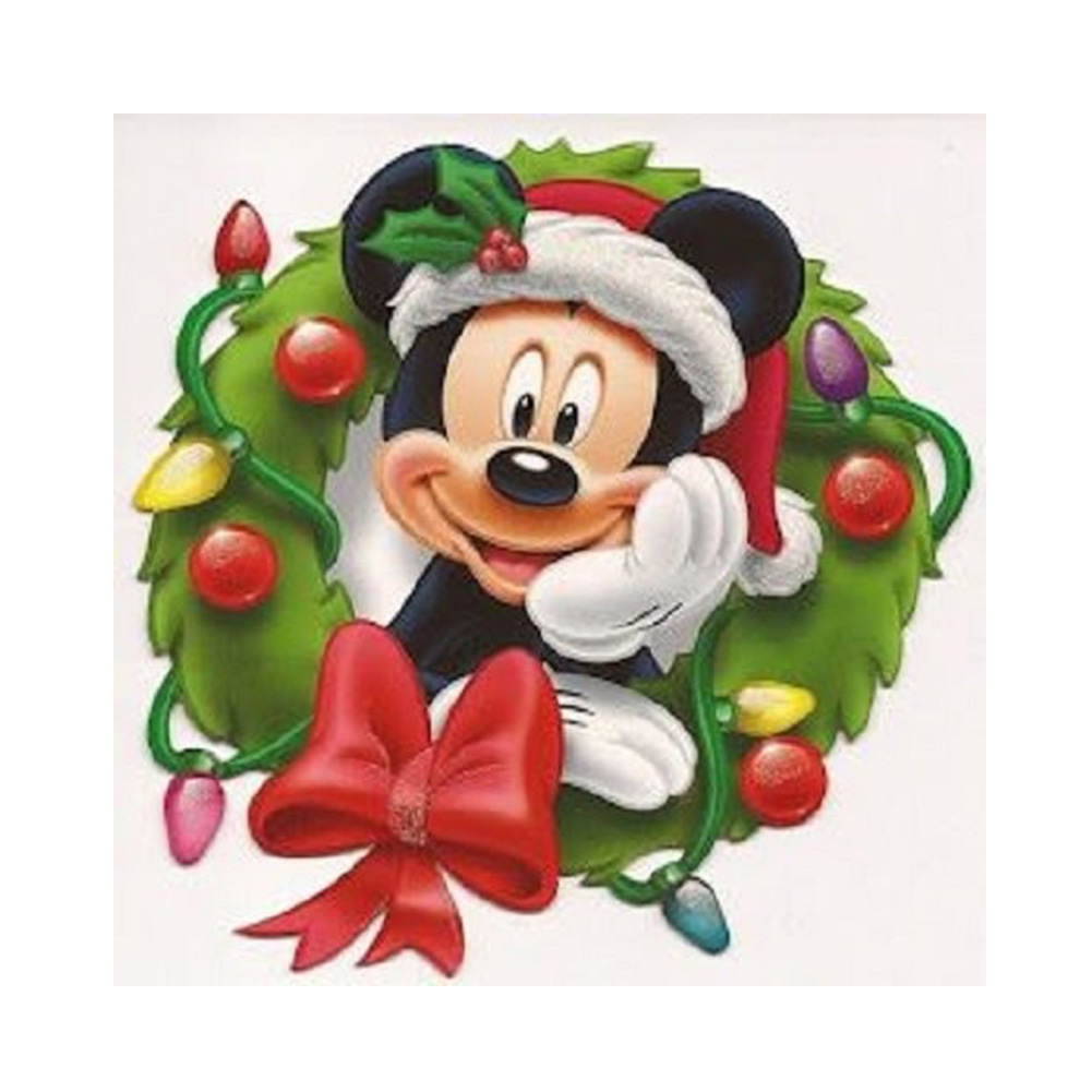 

40*40CM - Round Drill Diamond Painting - Cartoon Mouse Wreath, 501 Original