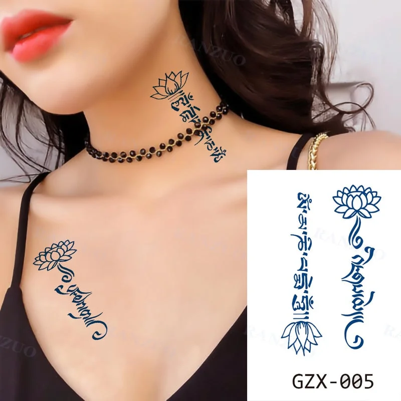 Waterproof Temporary Tattoos Stickers Temporary Tattoo for Women Men Fashion Art Tatoo Sticker Chest Stickers Neck Tattoo Fake