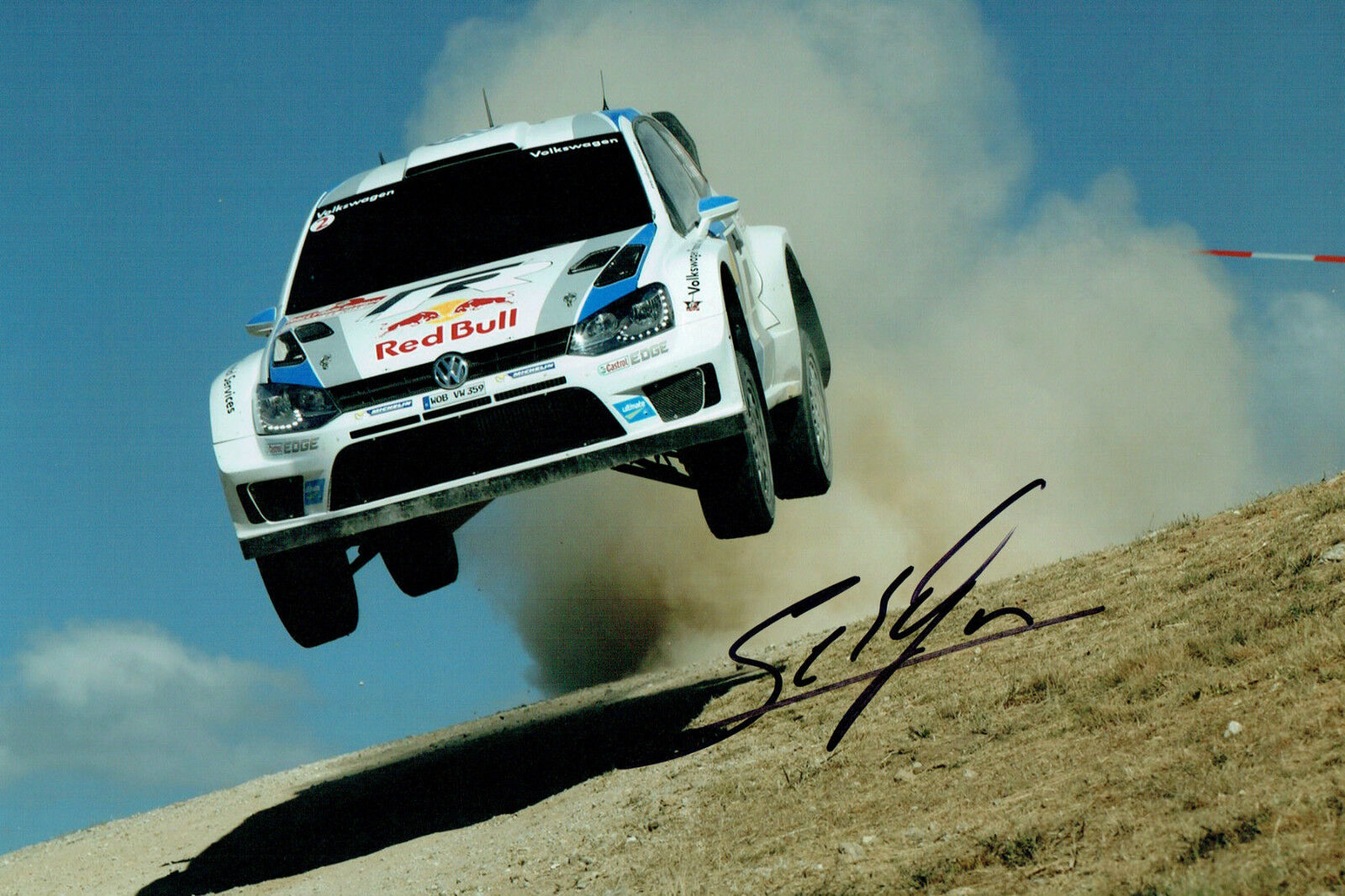 Sebastien OGIER RALLY DRIVER SIGNED AUTOGRAPH 12x8 Action Photo Poster painting AFTAL COA