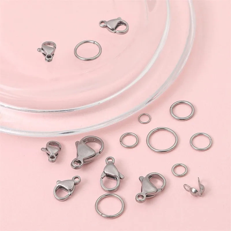 1 Piece 20 PCS/Package 50 PCS/Package 2.5×5mm 3.2×6.3mm Diameter 6 Mm 304 Stainless Steel Solid Color Beads Jewelry Buckle Lobster Clasp4