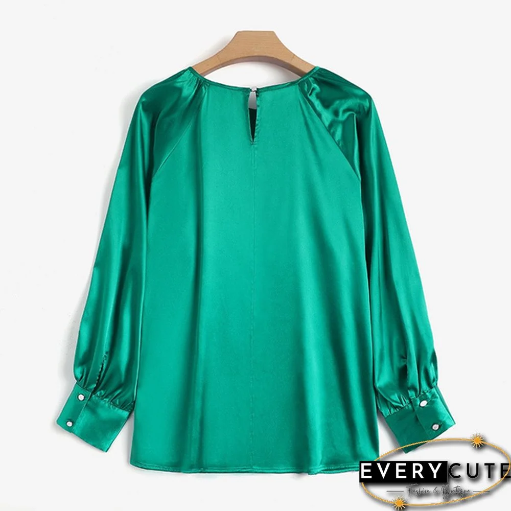 Women Full Sleeved Party Clubbing Elegant Blouse Plus Size Silk Shirts Tops