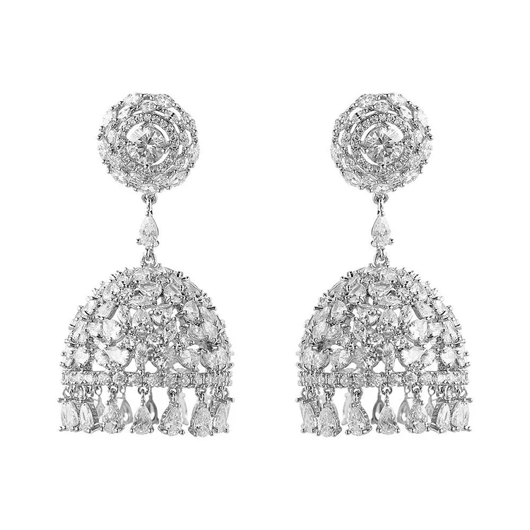 Luxury heavy industry lantern big water drop earrings