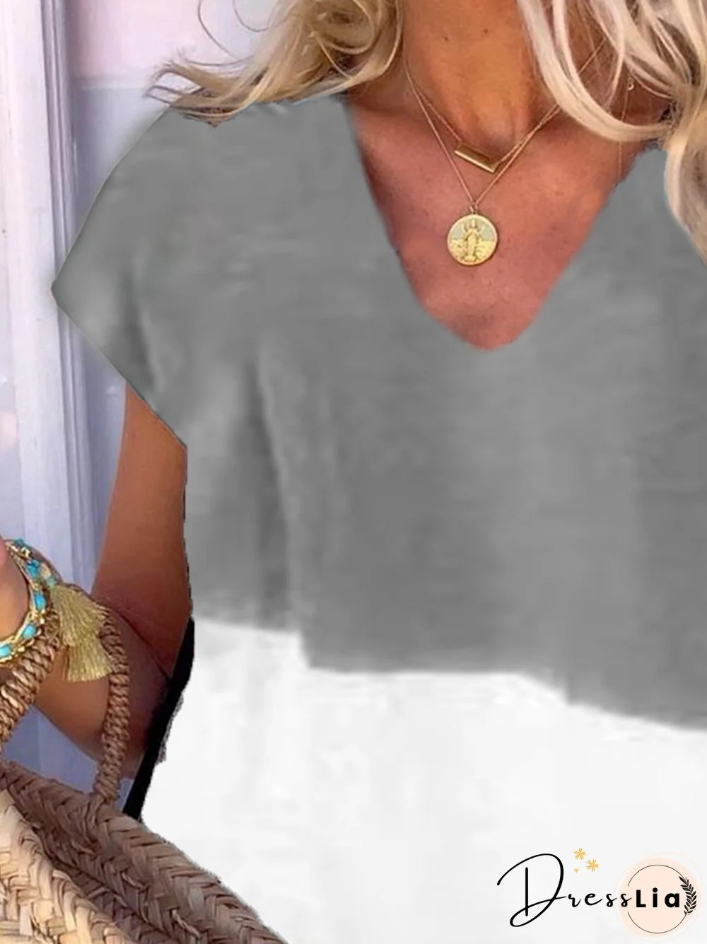 New Women Chic Plus Size Holiday Boho Vintage V Neck Short Sleeve Casual Shift Knitting Dress