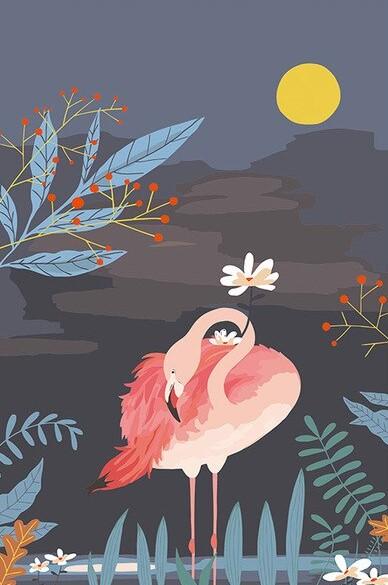 

Flamingo At night – Paint By Numbers - 40*50CM, 501 Original