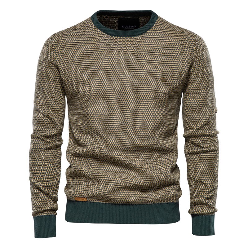 Men's Cotton High Quality Warm Casual O-Neck Knitted Sweater | ARKGET