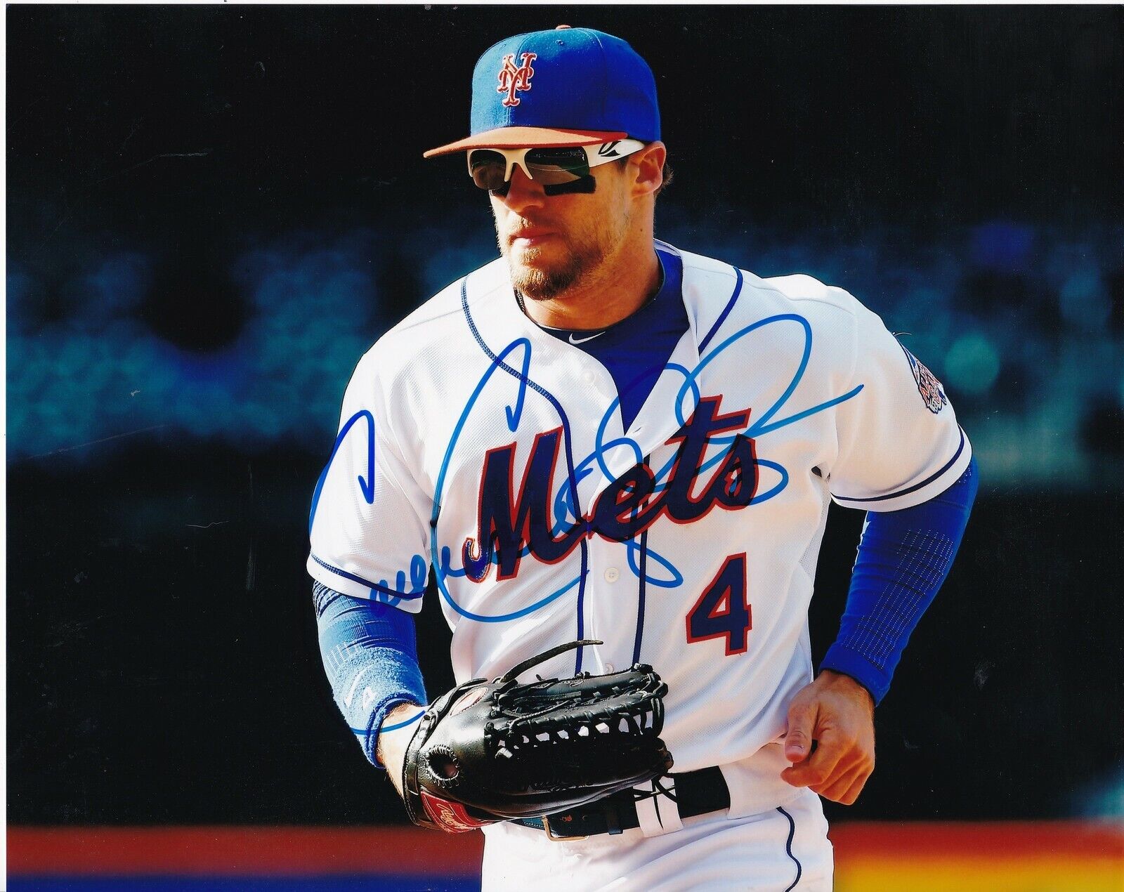 COLLIN COWGILL NEW YORK METS ACTION SIGNED 8x10