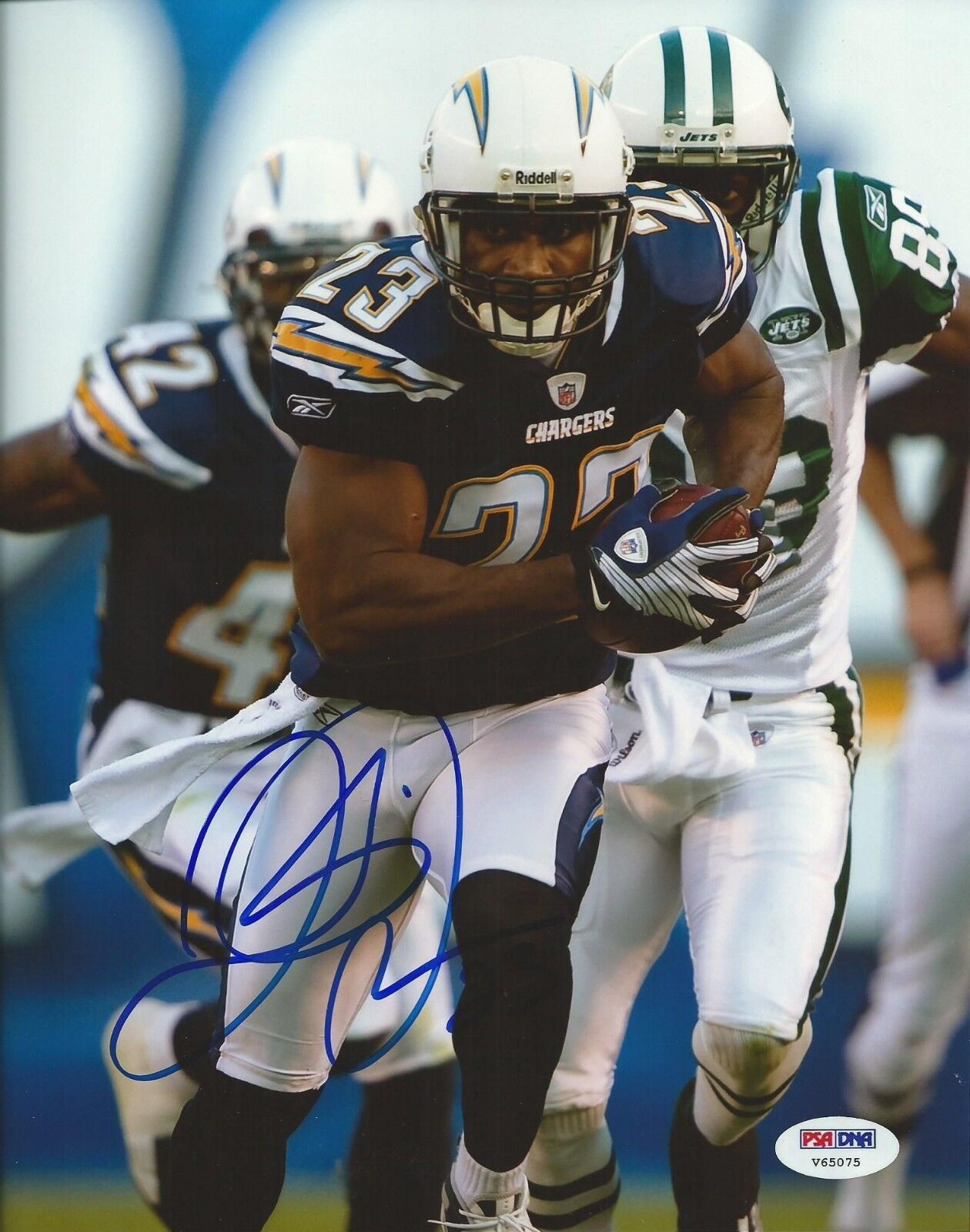 Quentin Jammer Signed Chargers 8x10 Photo Poster painting PSA/DNA COA Autograph Picture Playoff