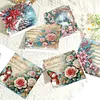 6pcs Poinsettia DIY Diamond Painting Cards Art 15x15cm for Adults