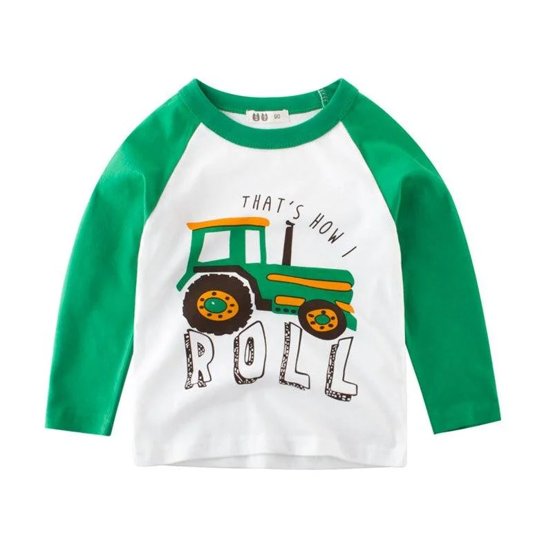 Kids Clothes Boys Solid Cotton T-shirts Children Autumn Winter Sweatshirts Cartoon Girls Long Sleeve Tops Baby Boy T Shirts