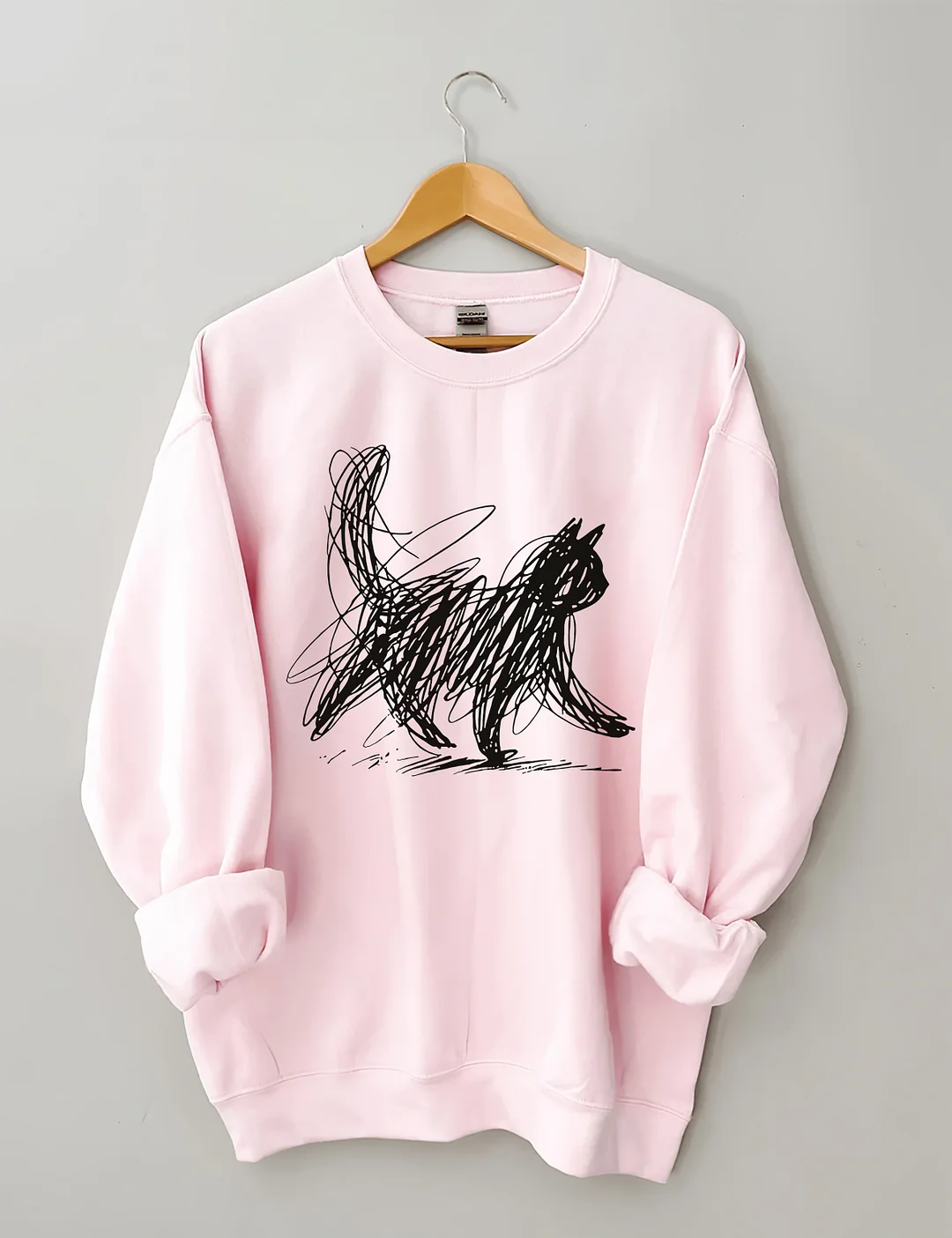 Abstract Scribble Cat Sweatshirt