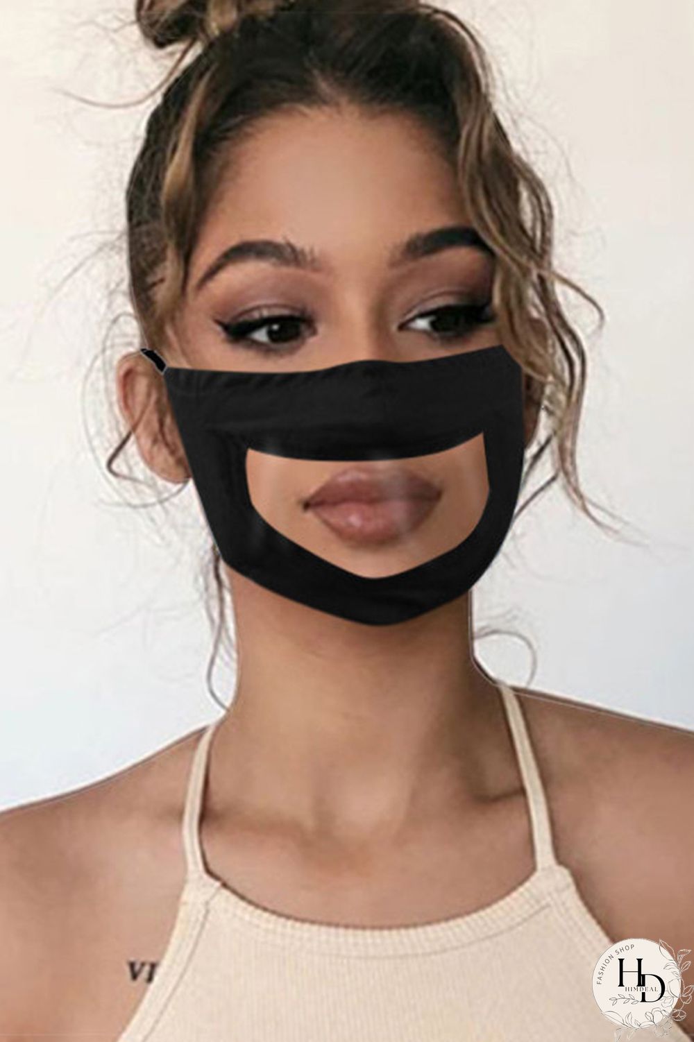 Black Fashion Sweet Cute Mixed Printing Face Protection