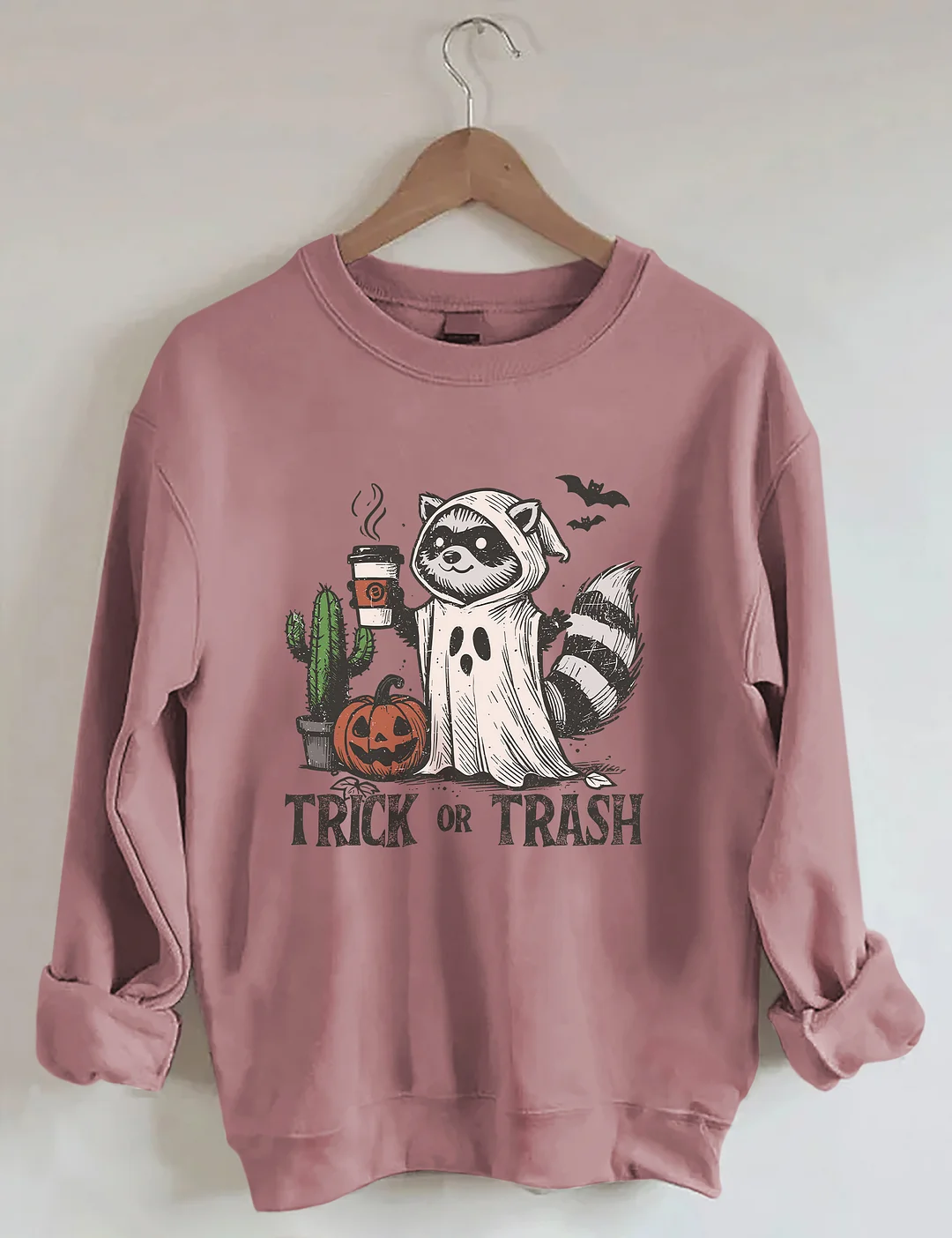 Trick Or Trash Raccoon Halloween Sweatshirt