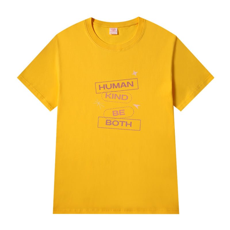 Short Sleeve Crew Neck Be Kind Letter Printed T-shirt