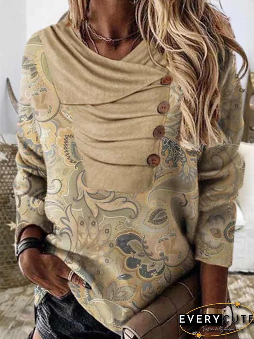 Ethnic Loose Casual Sweatshirts