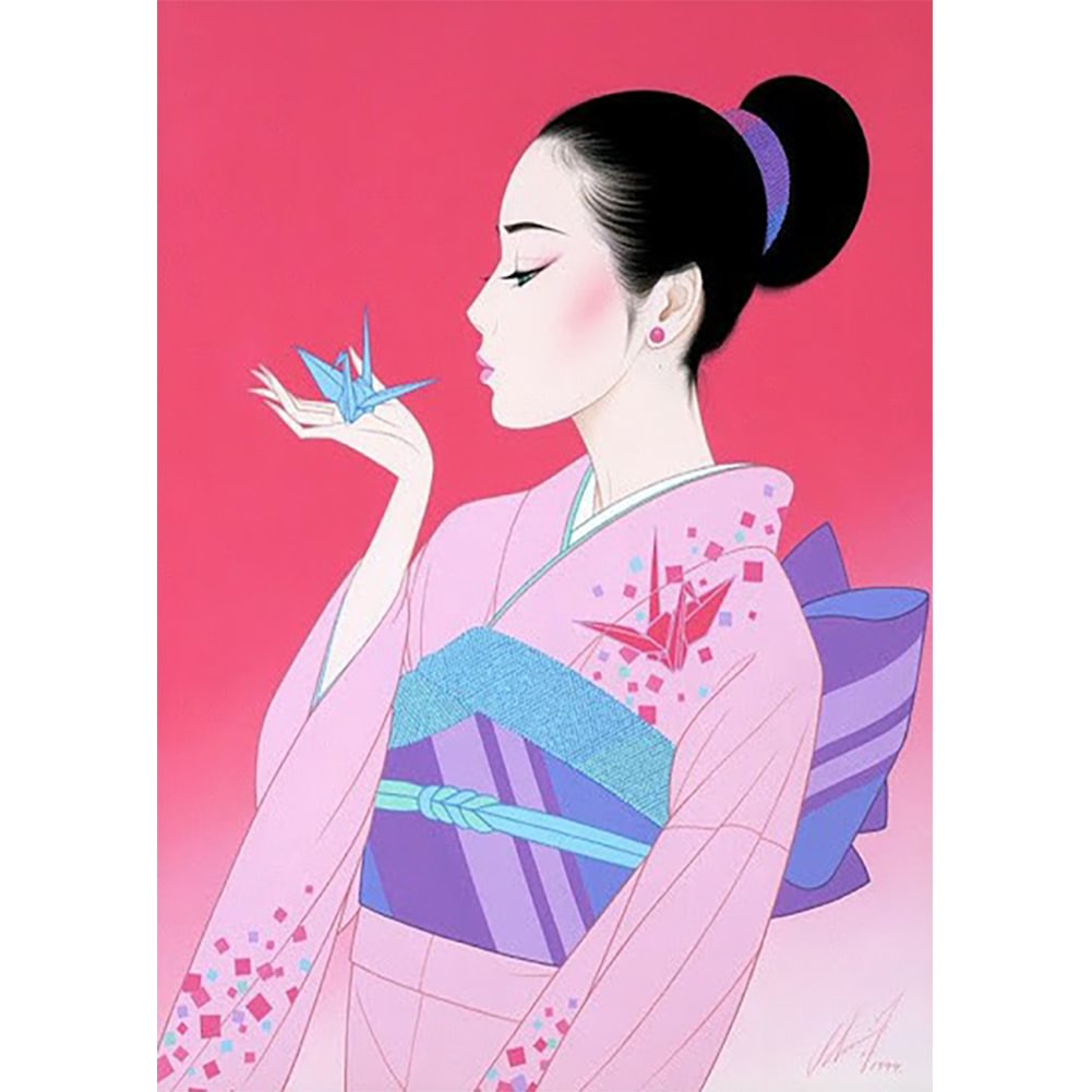Japanese Woman - Full Round - Diamond Painting