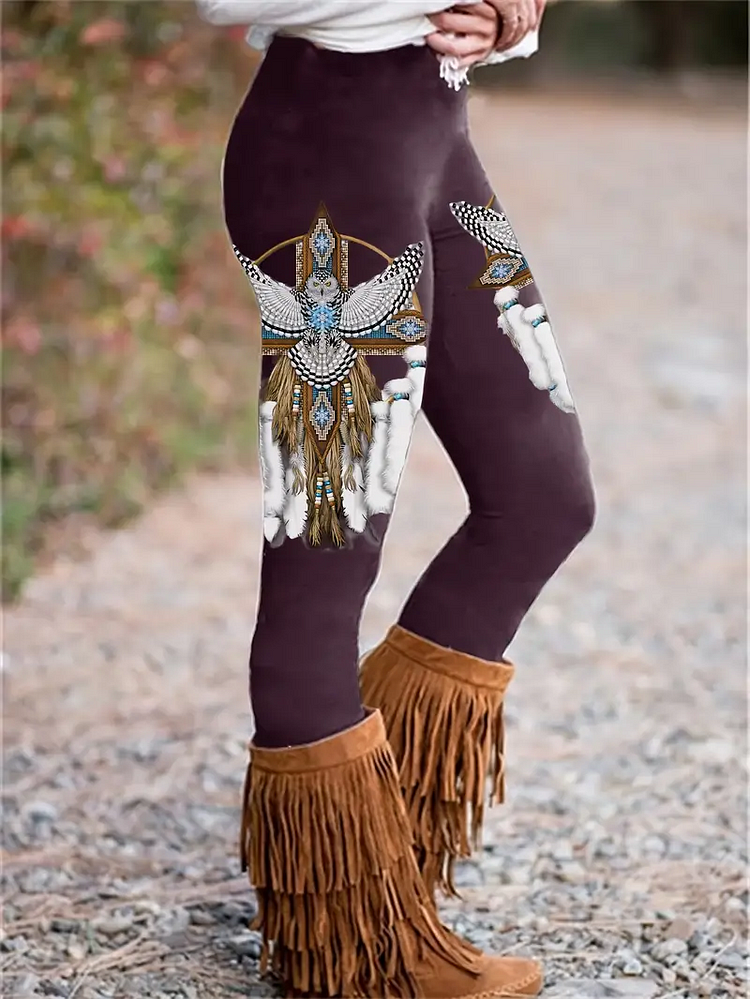 Western Ethnic Print Skinny Leggings